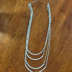 Silver layered necklace